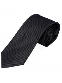 Cravatta struttura a righe tinta unita nero