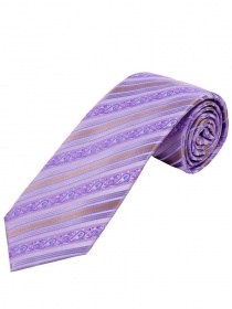 Cravatta con disegno floreale linee lilla e