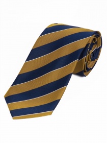 Cravatta con disegno a righe nobili curry blu navy