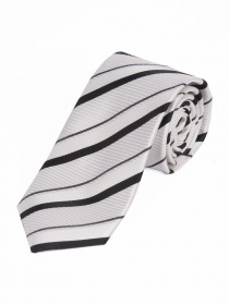 Cravatta da uomo con design a righe bianco nero