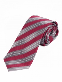 Cravatta elegante a righe rosso argento grigio
