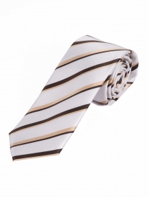 Cravatta a righe discrete bianco cioccolato