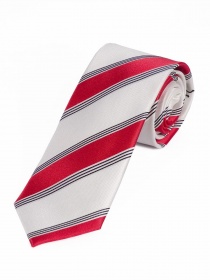 Cravatta alla moda con motivo a righe bianco rosso