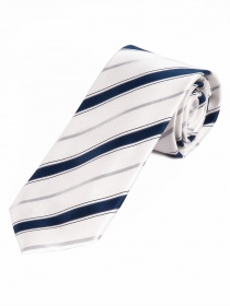 Cravatta business design a righe bianco blu notte