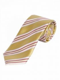 Cravatta elegante a righe oro bianco rosso