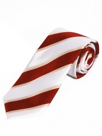 Cravatta con motivo a righe discreto bianco rosso