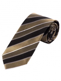 Cravatta d'affari a righe Sabbia Nero Perla Bianco