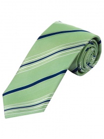 Cravatta da uomo a righe verde pallido bianco blu