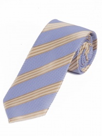 Markante Krawatte gestreift taubenblau ecru und beige