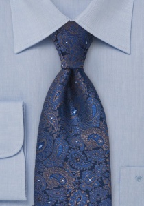 Cravatta paisley blu regale XXL
