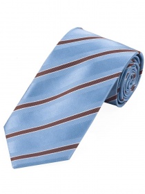 Krawatte modernes Streifenmuster  taubenblau schokoladenbraun weiß