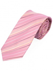 Cravatta con motivo a righe dinamiche rosa, bianco