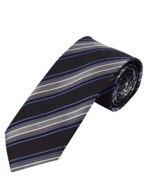 Perfekte Krawatte Streifendesign dunkelgrau eisblau silbergrau