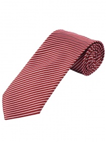 Cravatta a righe sottili rosso medio bianco perla