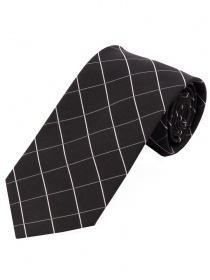 Cravatta elegante linea check nero profondo bianco