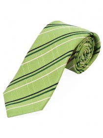 Krawatte kultiviertes Linienkaro hellgrün schneeweiß