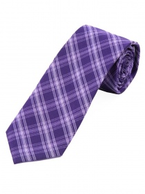 Cravatta linea elegante check viola perla bianco
