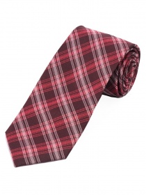 Cravatta uomo linea colta check medio rosso bianco