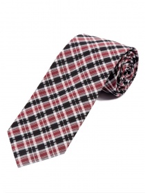Cravatta linea dignitosa check nero bianco e rosso