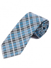 Cravatta linea dignitosa a quadri ciano blu bianco