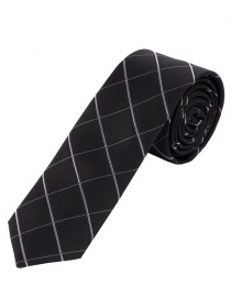 Cravatta stretta dignified line check ink nero
