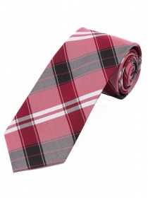 Cravatta con design a quadri nero bianco rosso