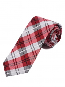 Cravatta design Glencheck argento rosso