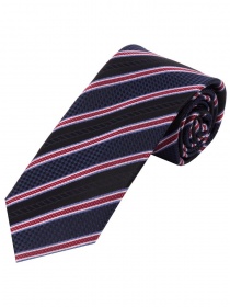 Cravatta con struttura a righe blu navy rosso