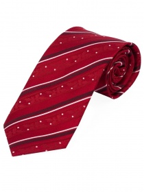 Cravatta a righe strette a pois rossi