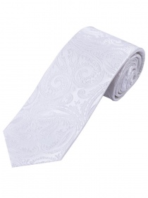 Cravatta con motivo Paisley Monocromo Bianco Perla