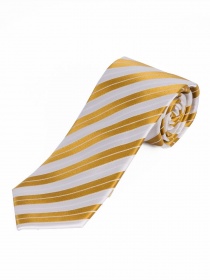 Cravatta a righe lunga bianca e gialla