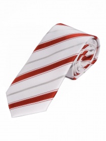 Cravatta XXL Raffinato decoro a righe Bianco Rosso
