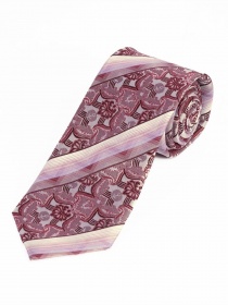 Cravatta lunga linee floreali rosa
