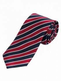 Cravatta lunga modello a righe medio rosso blu