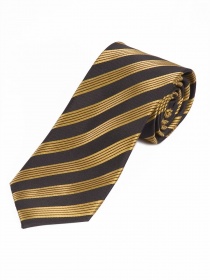 Cravatta da uomo a righe extra lunga marrone scuro