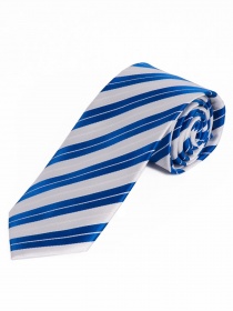 Cravatta a righe XXL Bianco perla blu reale