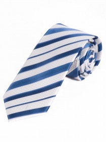 Cravatta a righe oversize bianco perla blu reale