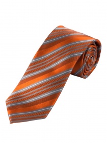 Cravatta da lavoro XXL a righe arancione argento