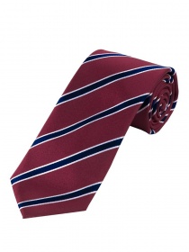 Elegante cravatta XXL con motivo a righe rosso blu