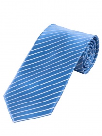XXL Krawatte dünne Streifen   blau und weiß