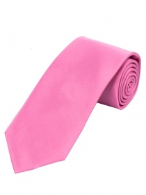 Überlange Satin-Krawatte Seide einfarbig rosa