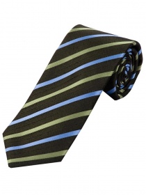 Elegante cravatta XXL a righe verde oliva verde