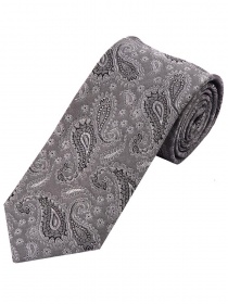 Cravatta Paisley grigio argento