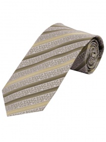 Cravatta overlong con disegno floreale linee crema