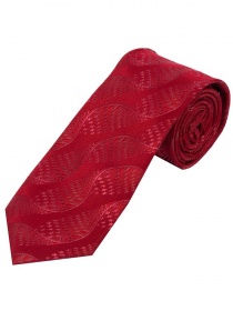 Cravatta business XXL con motivo a onda rosso
