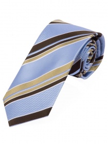 Cravatta da uomo XXL a righe con motivi blu cielo