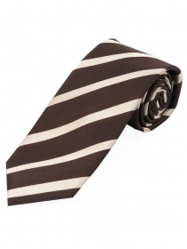 Cravatta lunga a righe Business Chocolate Brown