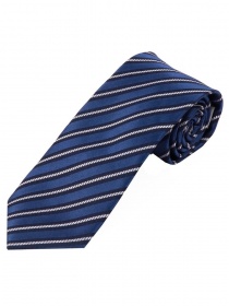 Cravatta lunga da uomo con disegno a righe blu