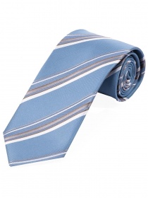 Cravatta lunga con disegno a righe Sky Blue Silver