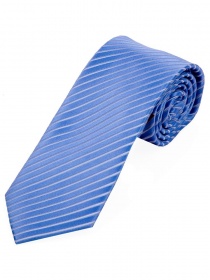 Cravatta lunga a righe sottili blu ghiaccio bianco
